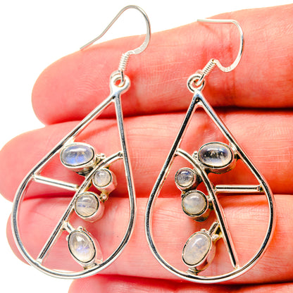 Rainbow Moonstone Earrings handcrafted by Ana Silver Co - EARR423412