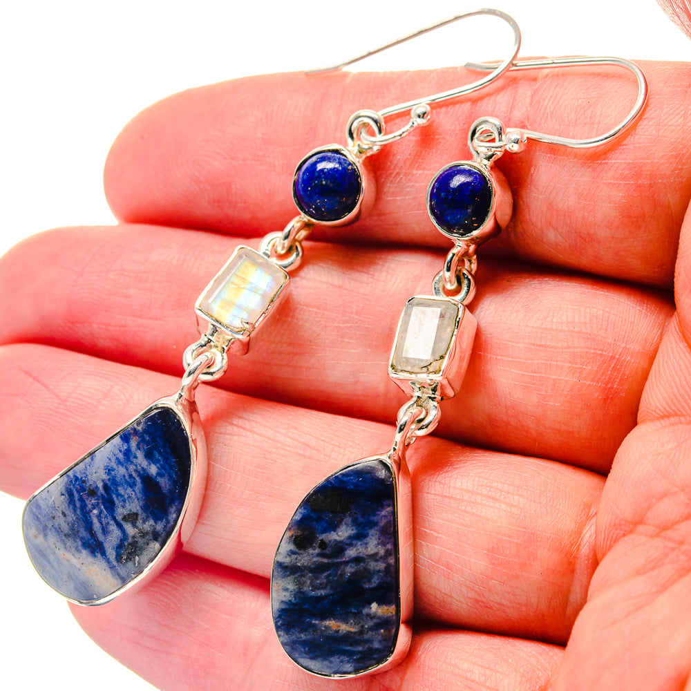 Sodalite Earrings handcrafted by Ana Silver Co - EARR423417