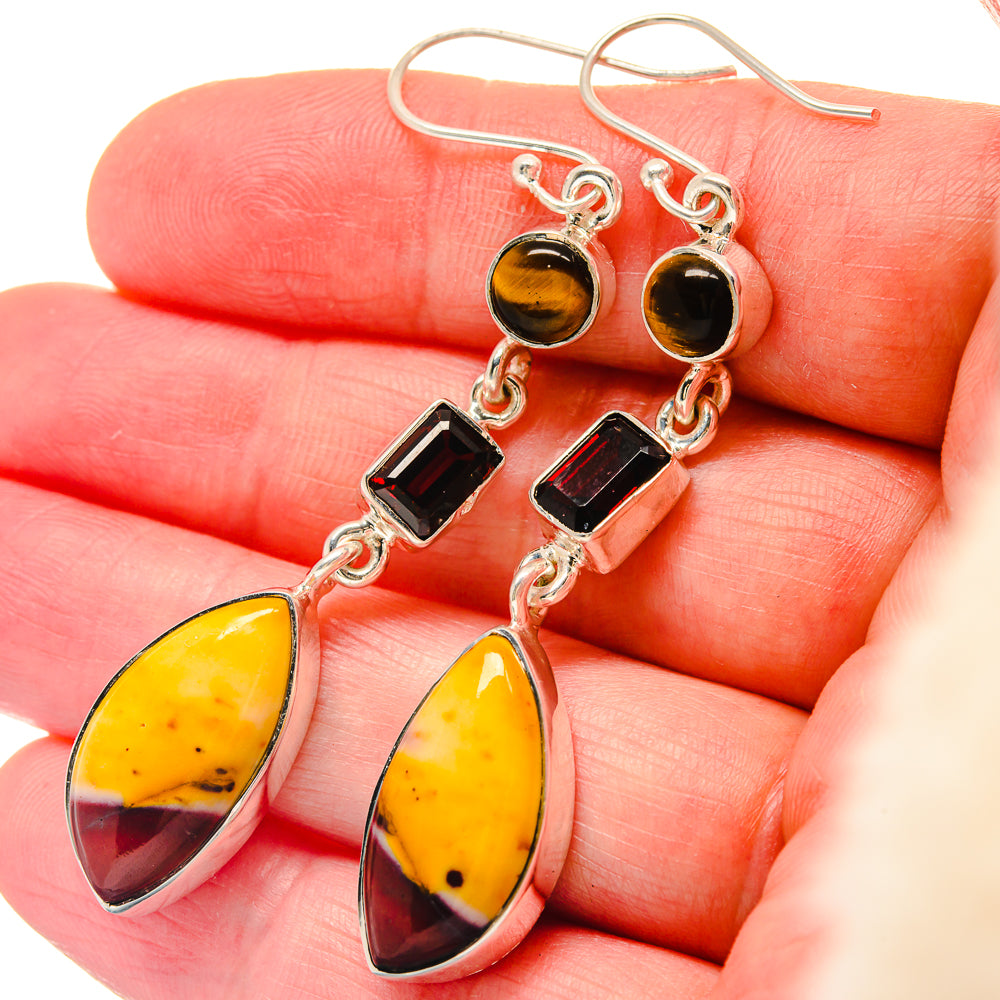 Laguna Lace Agate Pendants handcrafted by Ana Silver Co - EARR423443