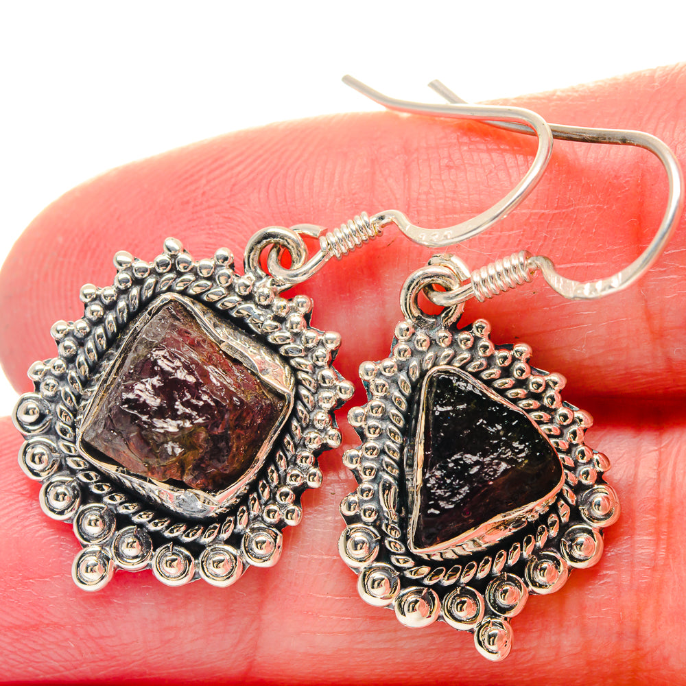 Picasso Jasper, Tektite, White Quartz Pendants handcrafted by Ana Silver Co - EARR423465