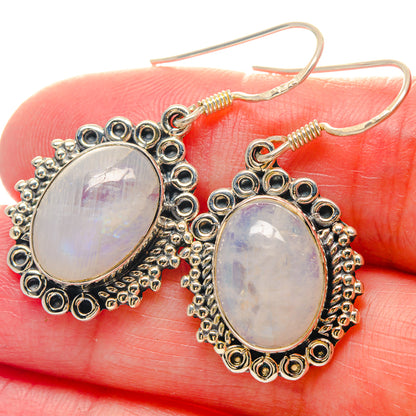 Rainbow Moonstone, Rose Quartz Pendants handcrafted by Ana Silver Co - EARR423479