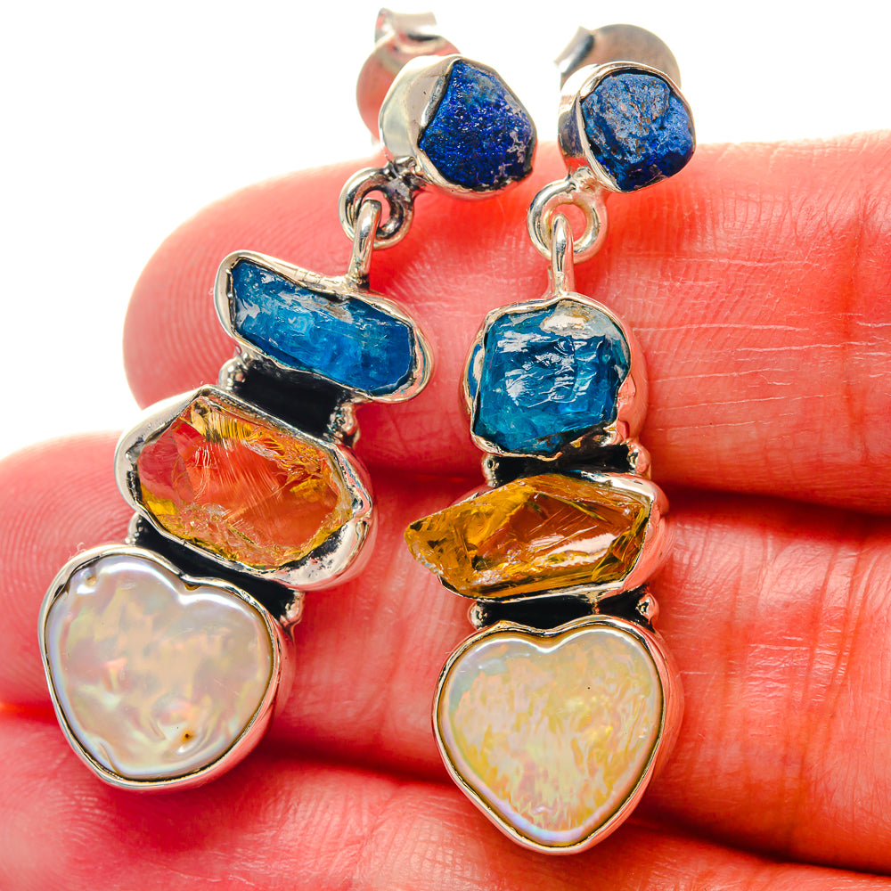 Rainbow Moonstone Rings handcrafted by Ana Silver Co - EARR423484