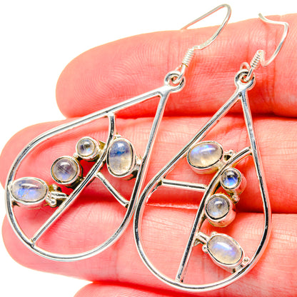 Rainbow Moonstone Earrings handcrafted by Ana Silver Co - EARR423522
