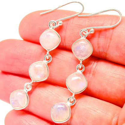 Rainbow Moonstone Earrings handcrafted by Ana Silver Co - EARR423524