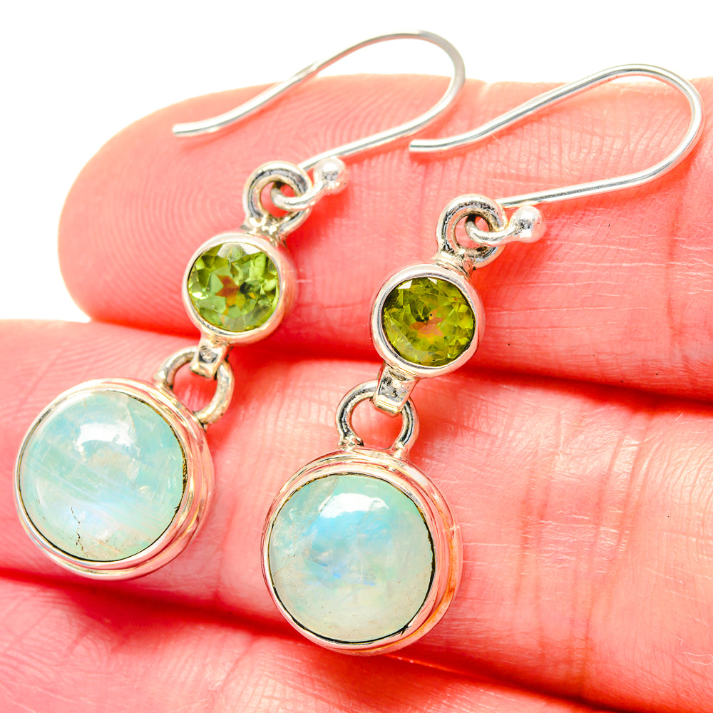 Rainbow Moonstone Earrings handcrafted by Ana Silver Co - EARR423526