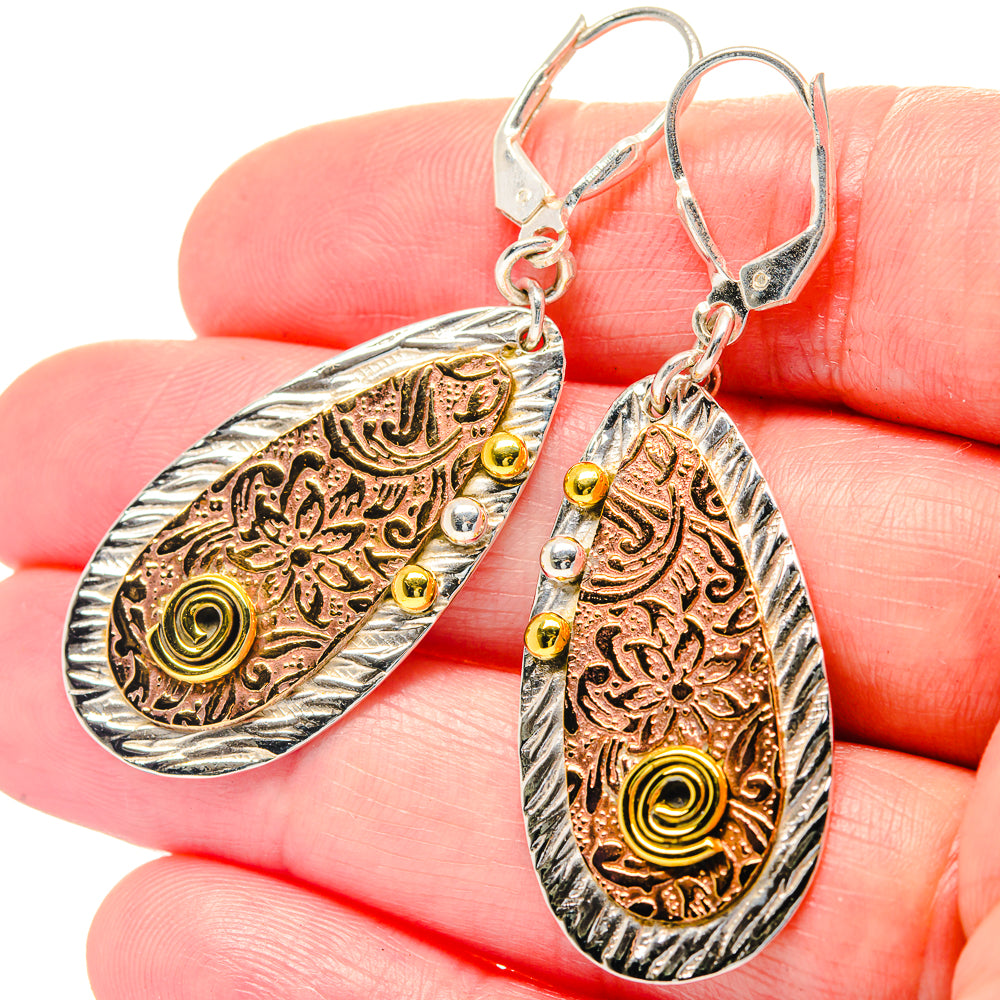Engraved Copper Earrings handcrafted by Ana Silver Co - EARR423528