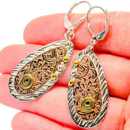 Engraved Copper Earrings handcrafted by Ana Silver Co - EARR423528
