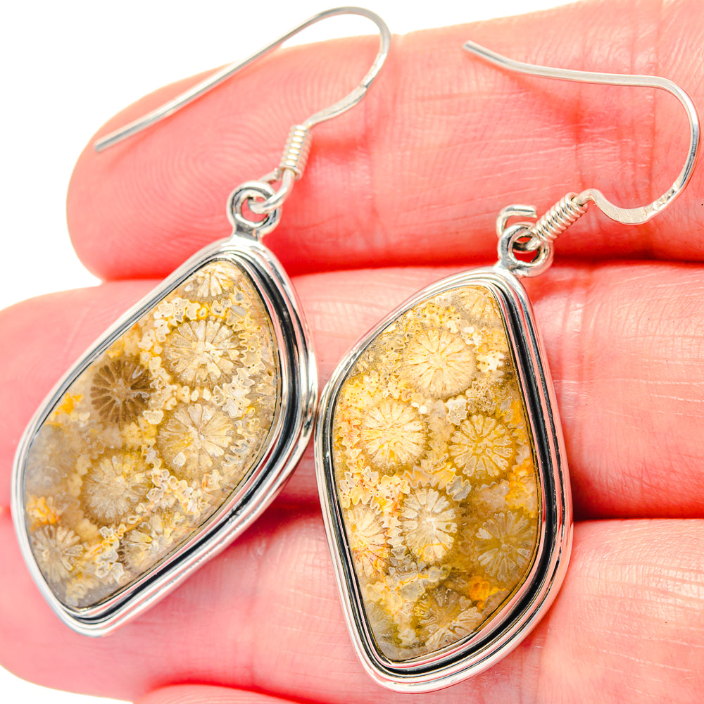 Fossil Coral Earrings handcrafted by Ana Silver Co - EARR423533