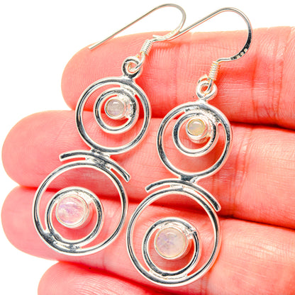 Rainbow Moonstone Earrings handcrafted by Ana Silver Co - EARR423535