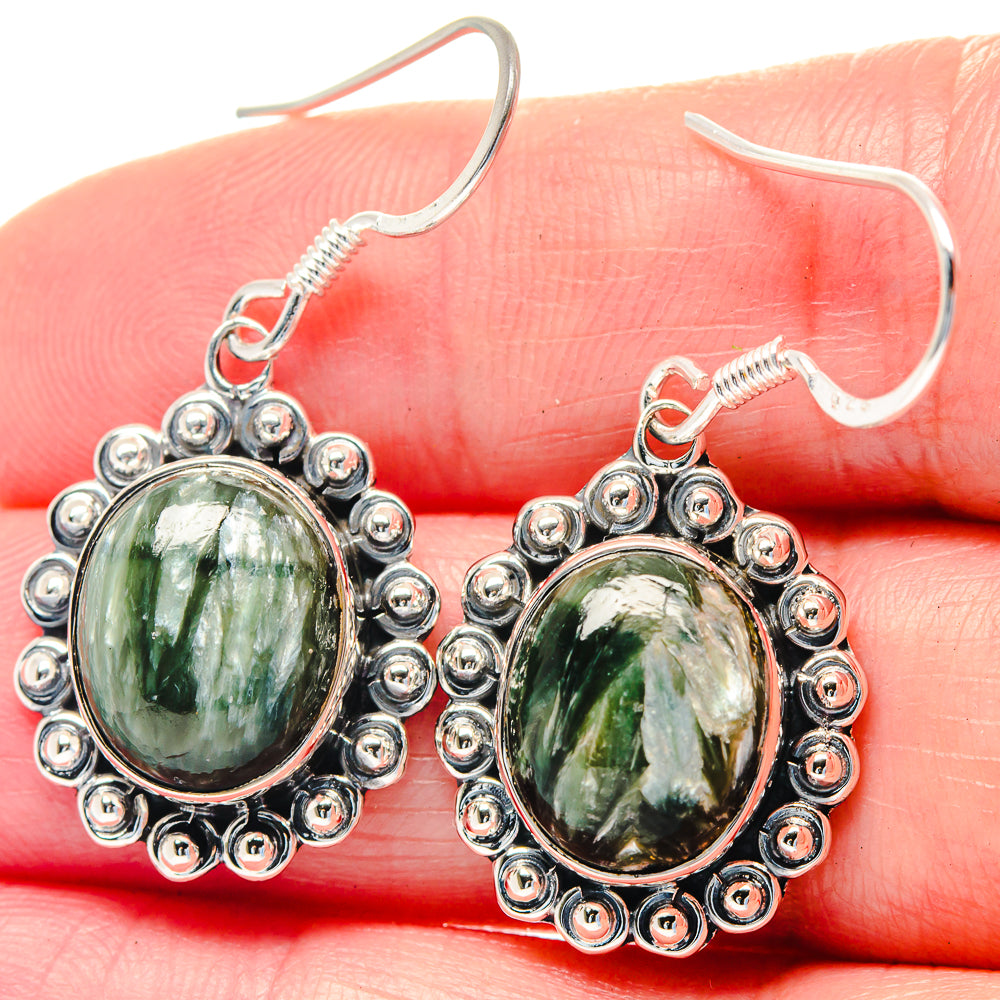 Seraphinite Earrings handcrafted by Ana Silver Co - EARR423540