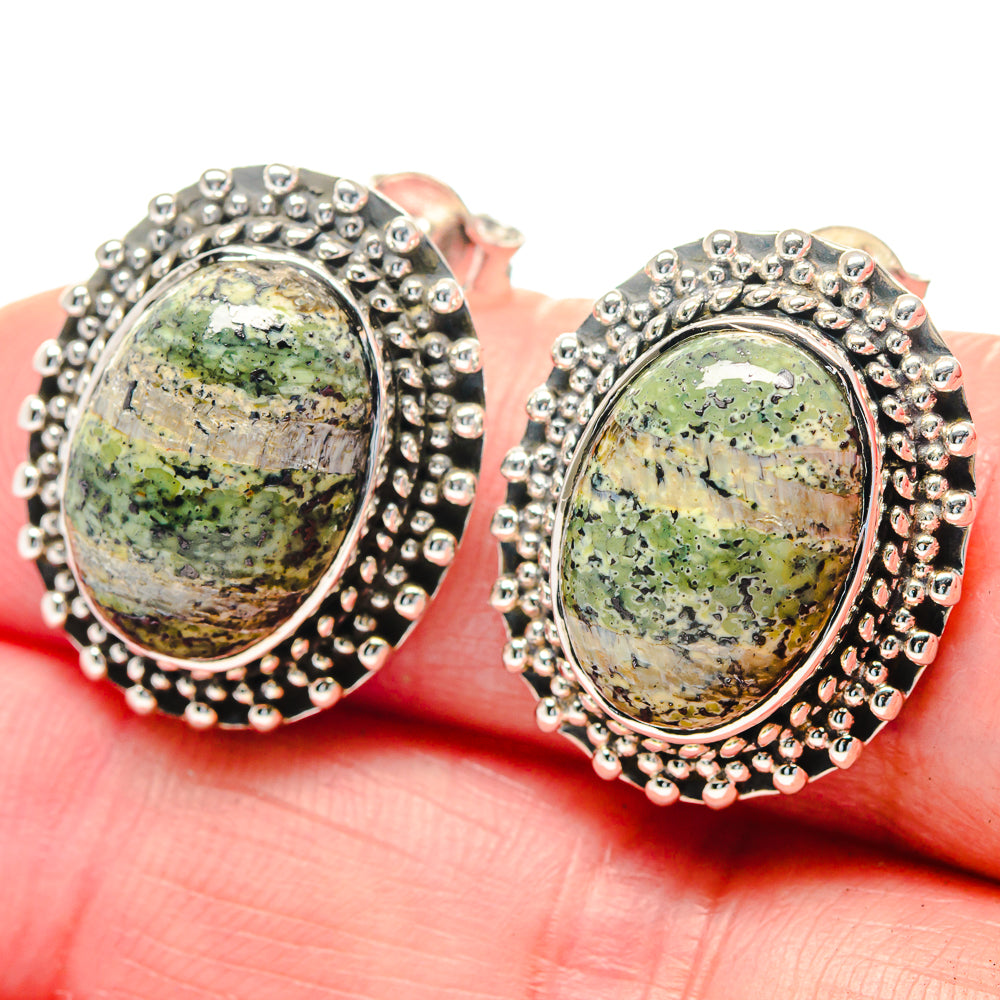 Lizard Jasper Earrings handcrafted by Ana Silver Co - EARR423543