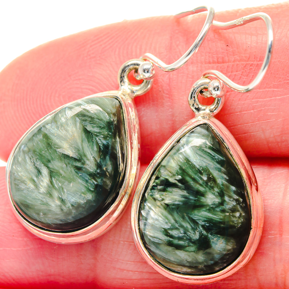 Seraphinite Earrings handcrafted by Ana Silver Co - EARR423557