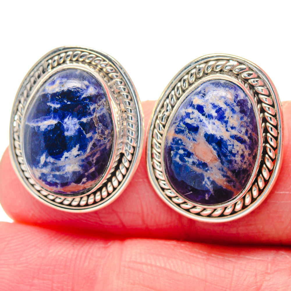 Sodalite Earrings handcrafted by Ana Silver Co - EARR423558