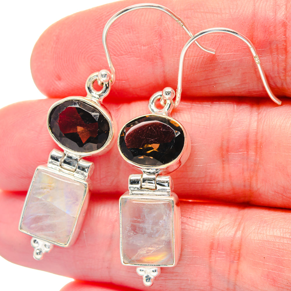 Rainbow Moonstone Earrings handcrafted by Ana Silver Co - EARR423559