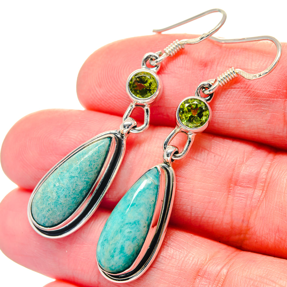 Amazonite Earrings handcrafted by Ana Silver Co - EARR423563