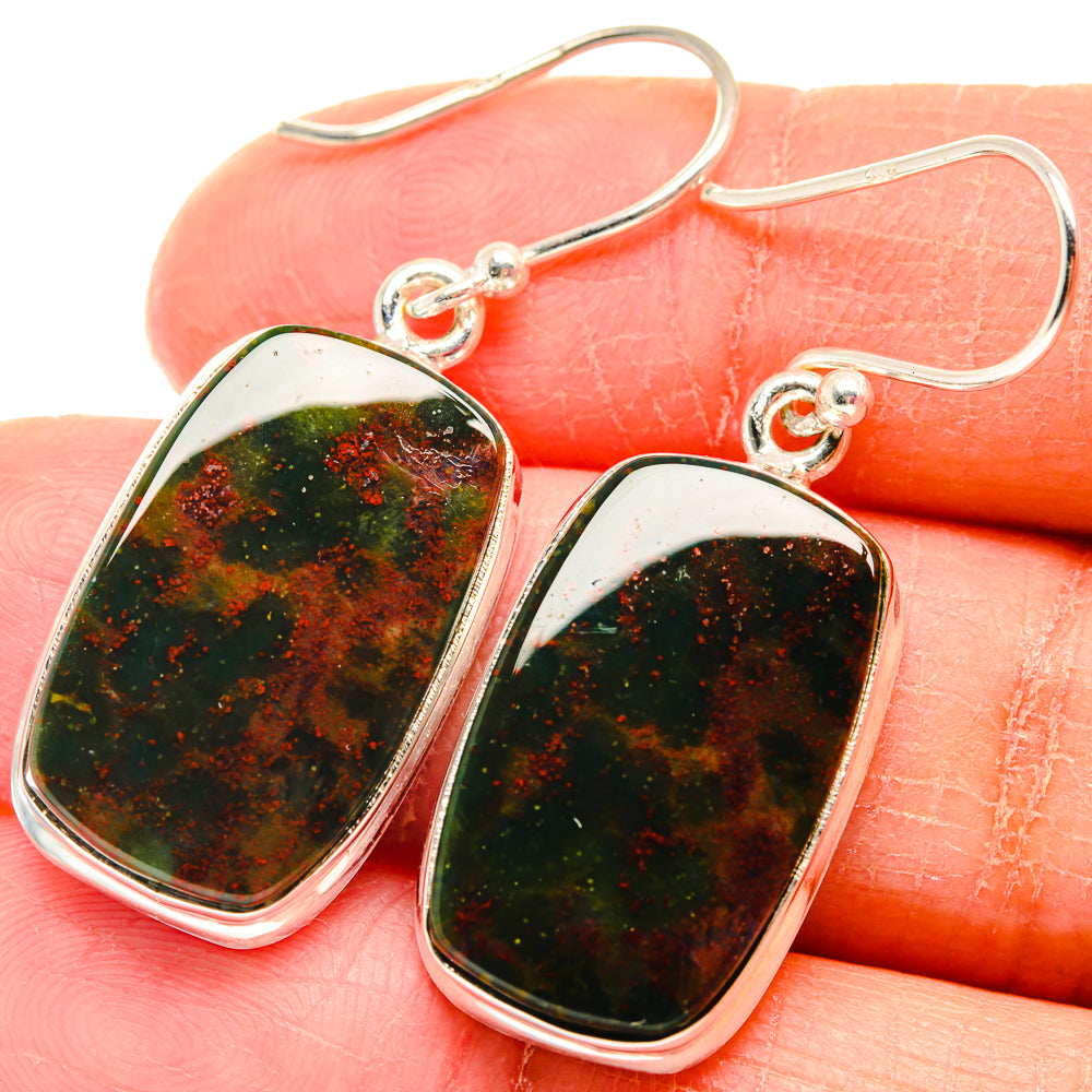 Bloodstone Earrings handcrafted by Ana Silver Co - EARR423765