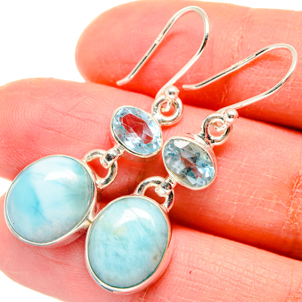 Larimar Earrings handcrafted by Ana Silver Co - EARR423766
