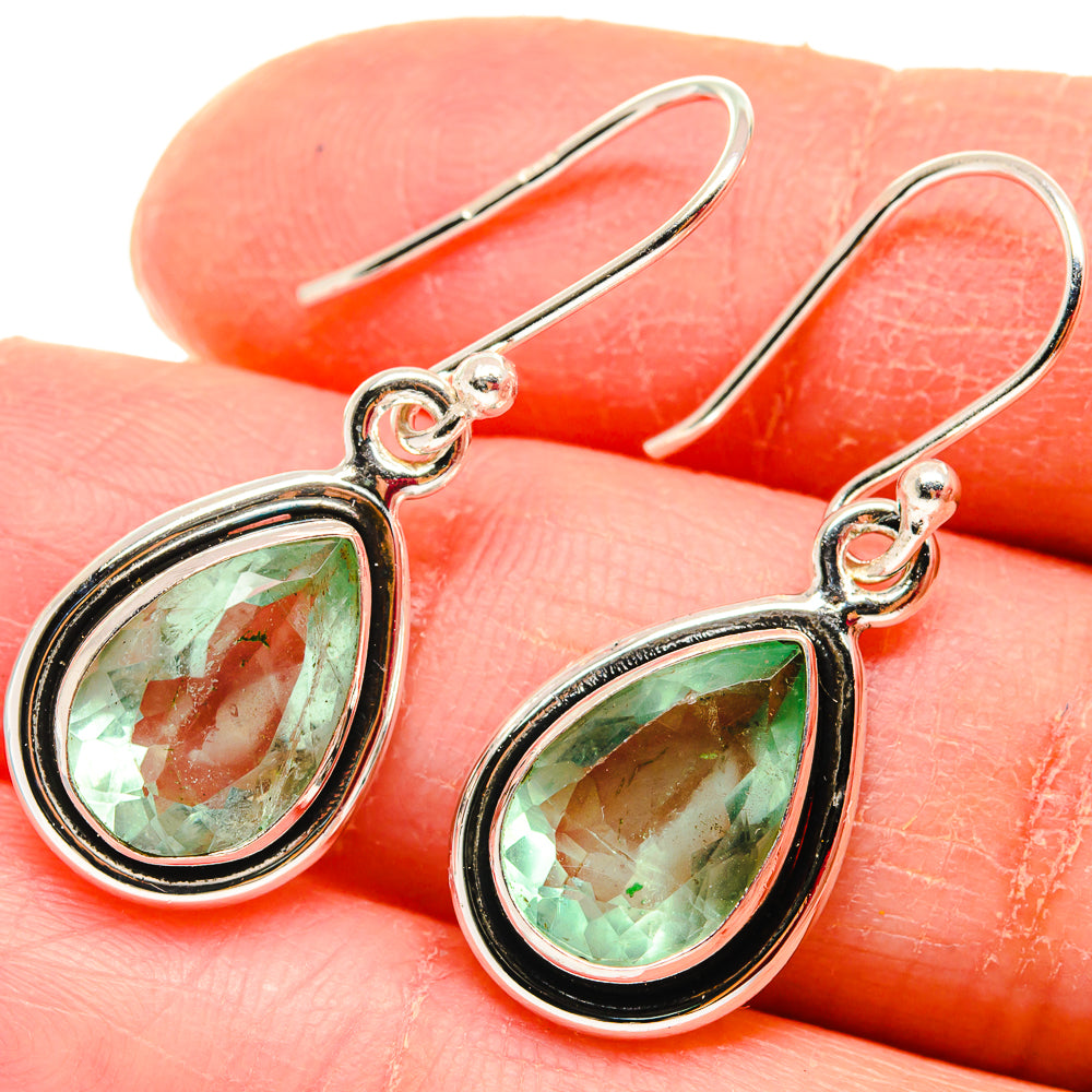 Green Fluorite Earrings handcrafted by Ana Silver Co - EARR423771