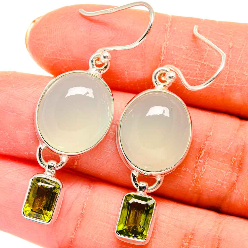 Aqua Chalcedony Earrings handcrafted by Ana Silver Co - EARR423775