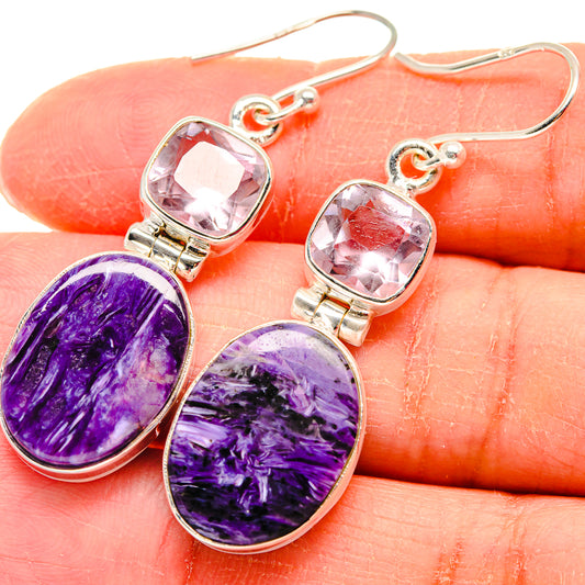 Charoite Earrings handcrafted by Ana Silver Co - EARR423776