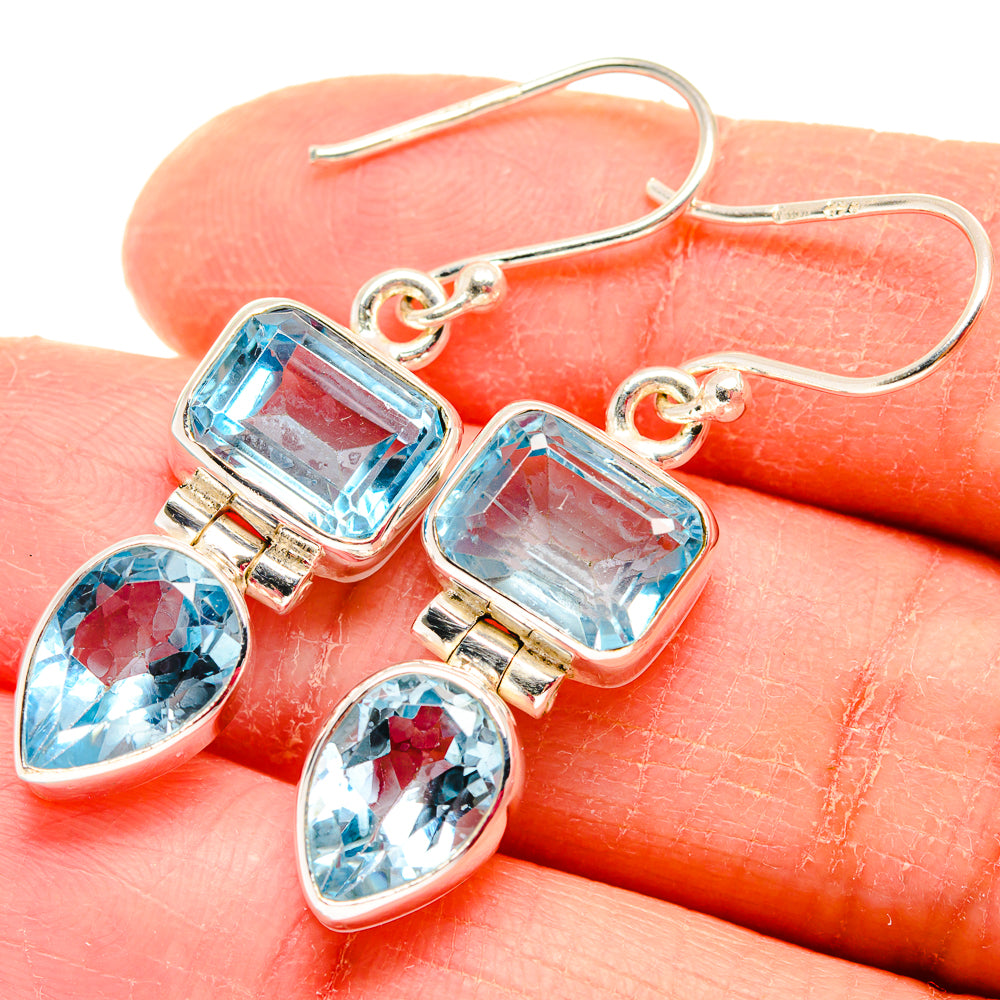 Blue Topaz Earrings handcrafted by Ana Silver Co - EARR423777