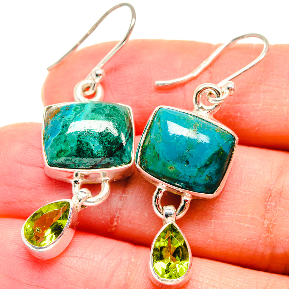 Chrysocolla Earrings handcrafted by Ana Silver Co - EARR423786