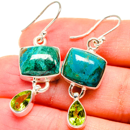 Chrysocolla Earrings handcrafted by Ana Silver Co - EARR423786