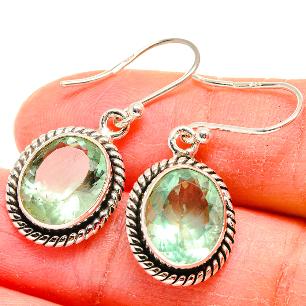 Green Fluorite Earrings handcrafted by Ana Silver Co - EARR423789