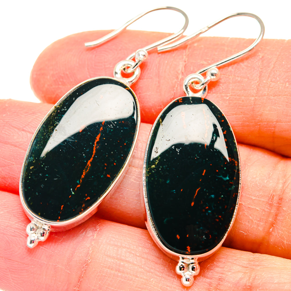 Bloodstone Earrings handcrafted by Ana Silver Co - EARR423798