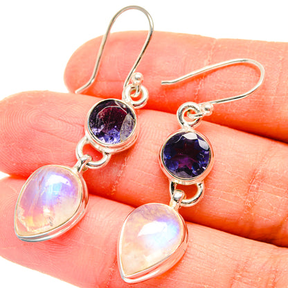 Rainbow Moonstone Earrings handcrafted by Ana Silver Co - EARR423803