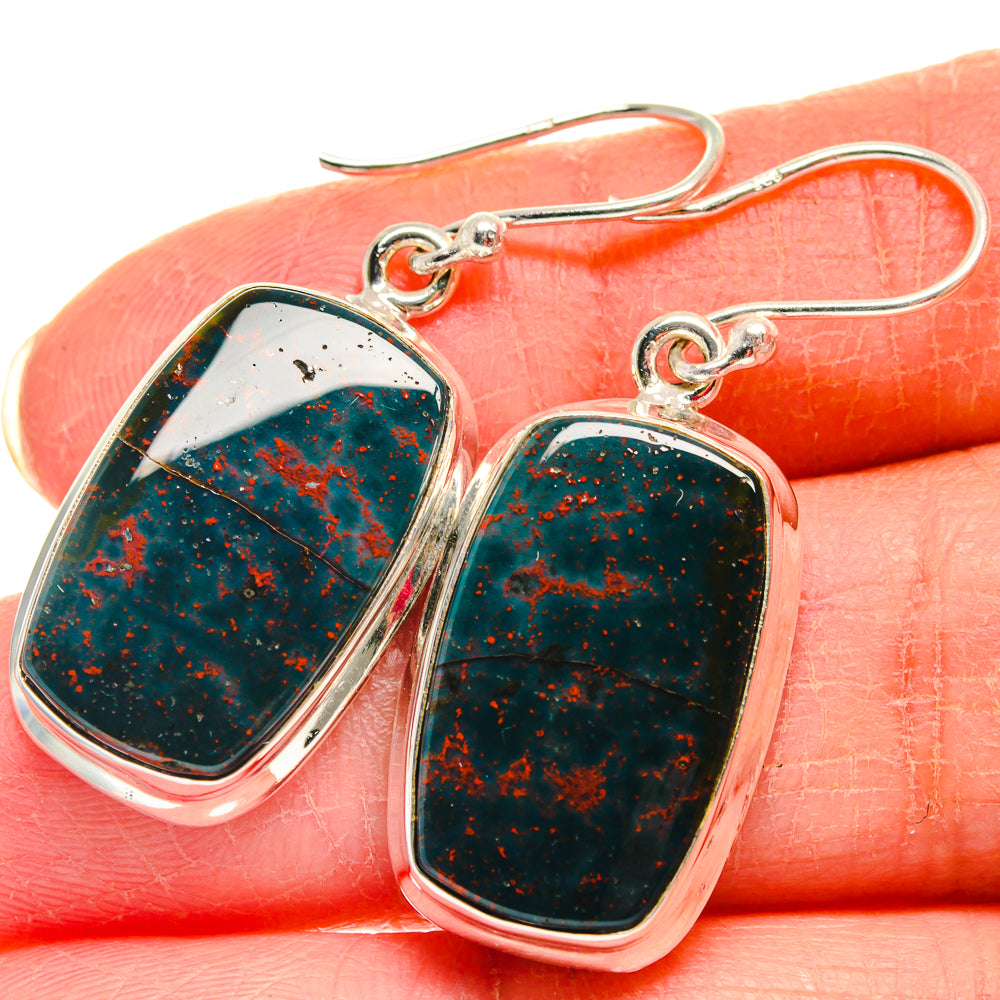 Bloodstone Earrings handcrafted by Ana Silver Co - EARR423818