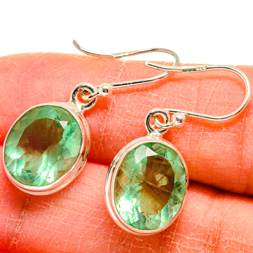 Green Fluorite Earrings handcrafted by Ana Silver Co - EARR423828