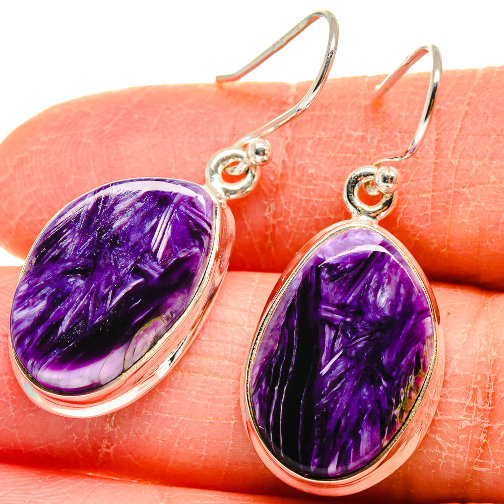 Charoite Earrings handcrafted by Ana Silver Co - EARR423829