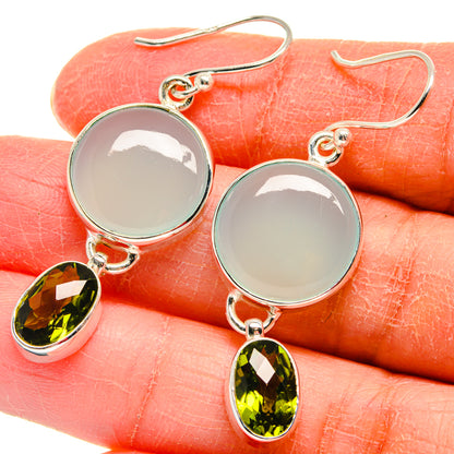 Aqua Chalcedony Earrings handcrafted by Ana Silver Co - EARR423830