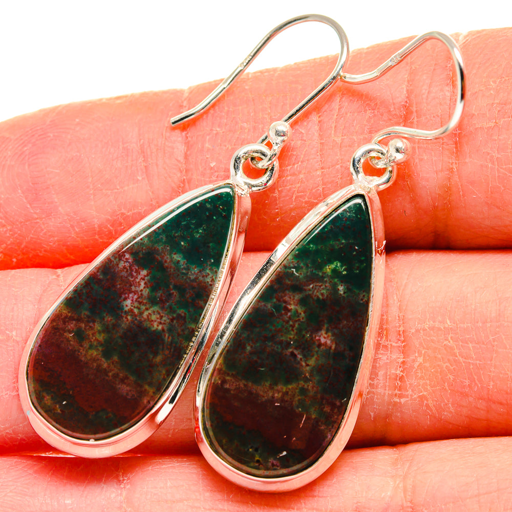 Bloodstone Earrings handcrafted by Ana Silver Co - EARR423846