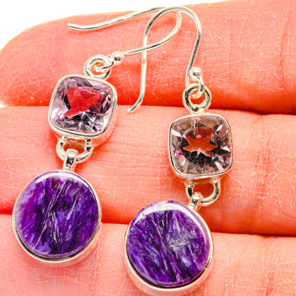 Charoite Earrings handcrafted by Ana Silver Co - EARR423862