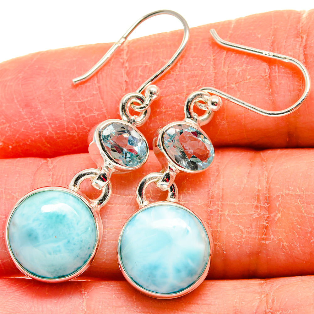 Larimar Earrings handcrafted by Ana Silver Co - EARR423863