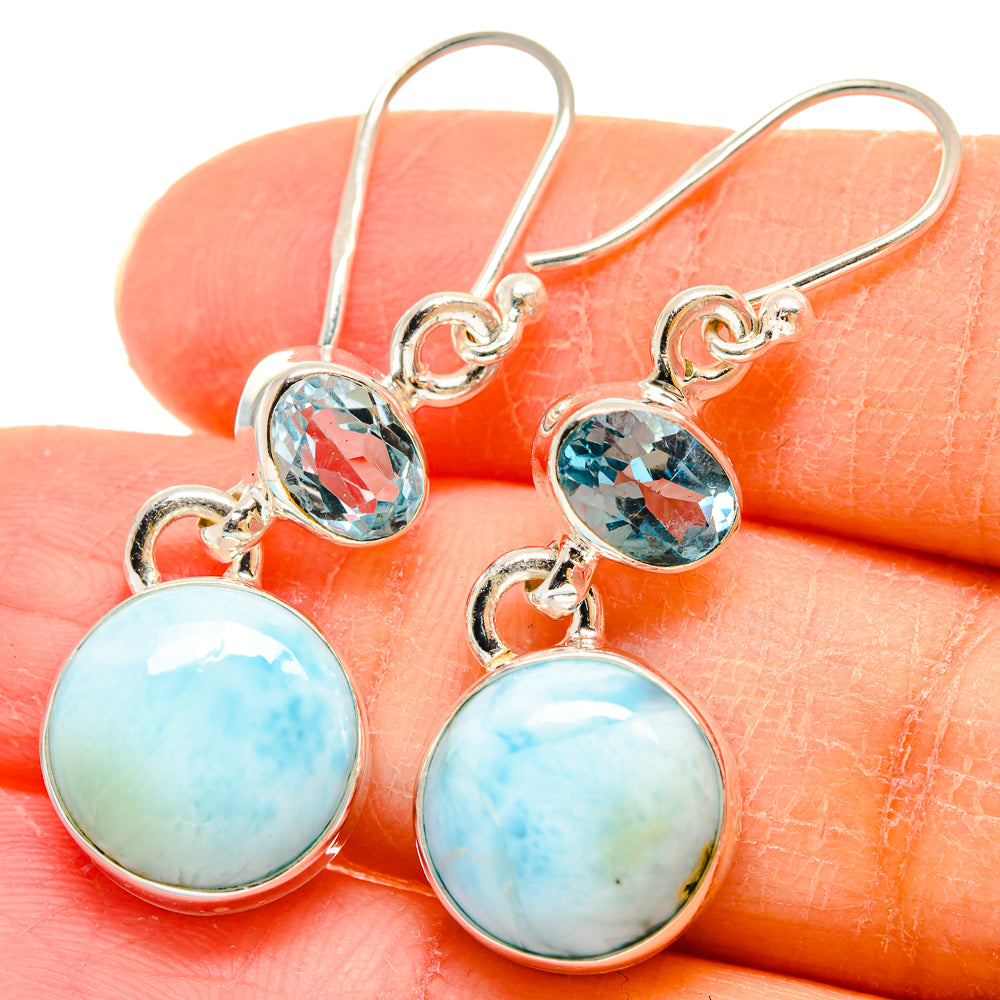 Larimar Earrings handcrafted by Ana Silver Co - EARR423865