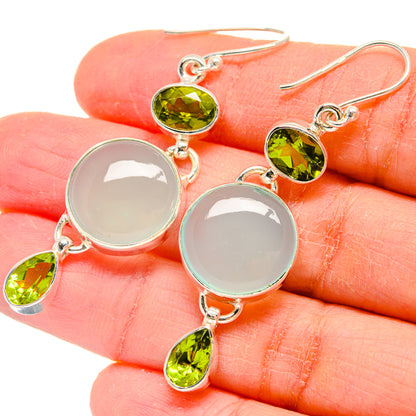 Aqua Chalcedony Earrings handcrafted by Ana Silver Co - EARR423867