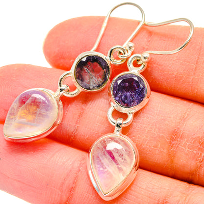 Rainbow Moonstone Earrings handcrafted by Ana Silver Co - EARR423868