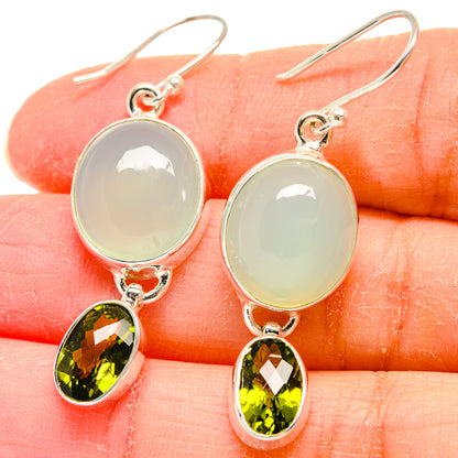 Aqua Chalcedony Earrings handcrafted by Ana Silver Co - EARR423887