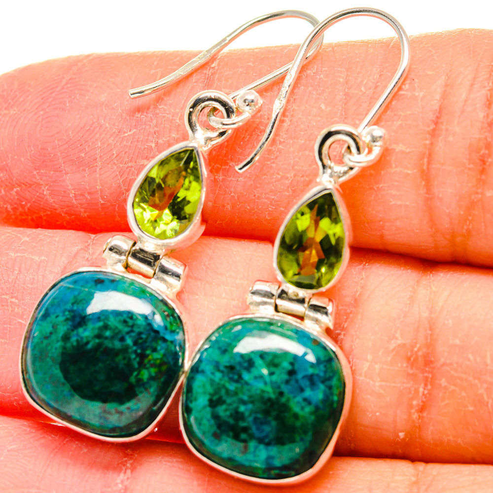Chrysocolla Earrings handcrafted by Ana Silver Co - EARR423888