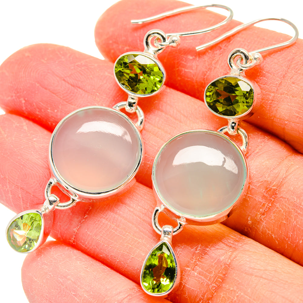 Aqua Chalcedony Earrings handcrafted by Ana Silver Co - EARR423908