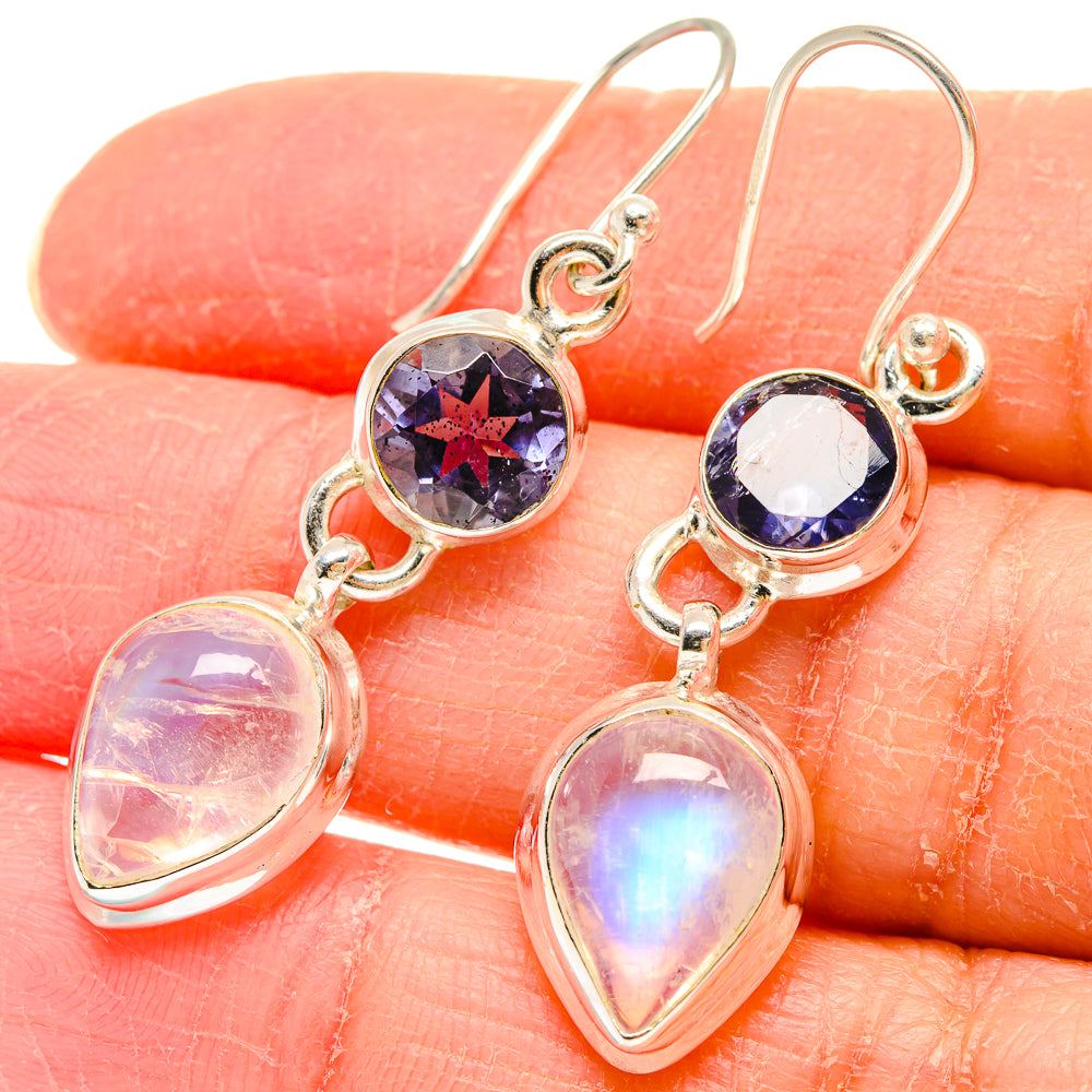 Rainbow Moonstone Earrings handcrafted by Ana Silver Co - EARR423910