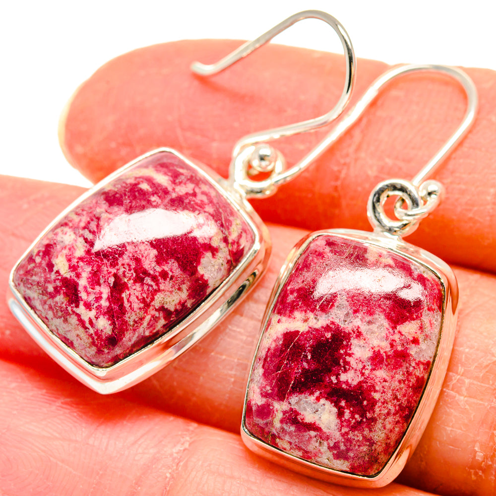 Thulite Earrings handcrafted by Ana Silver Co - EARR423914