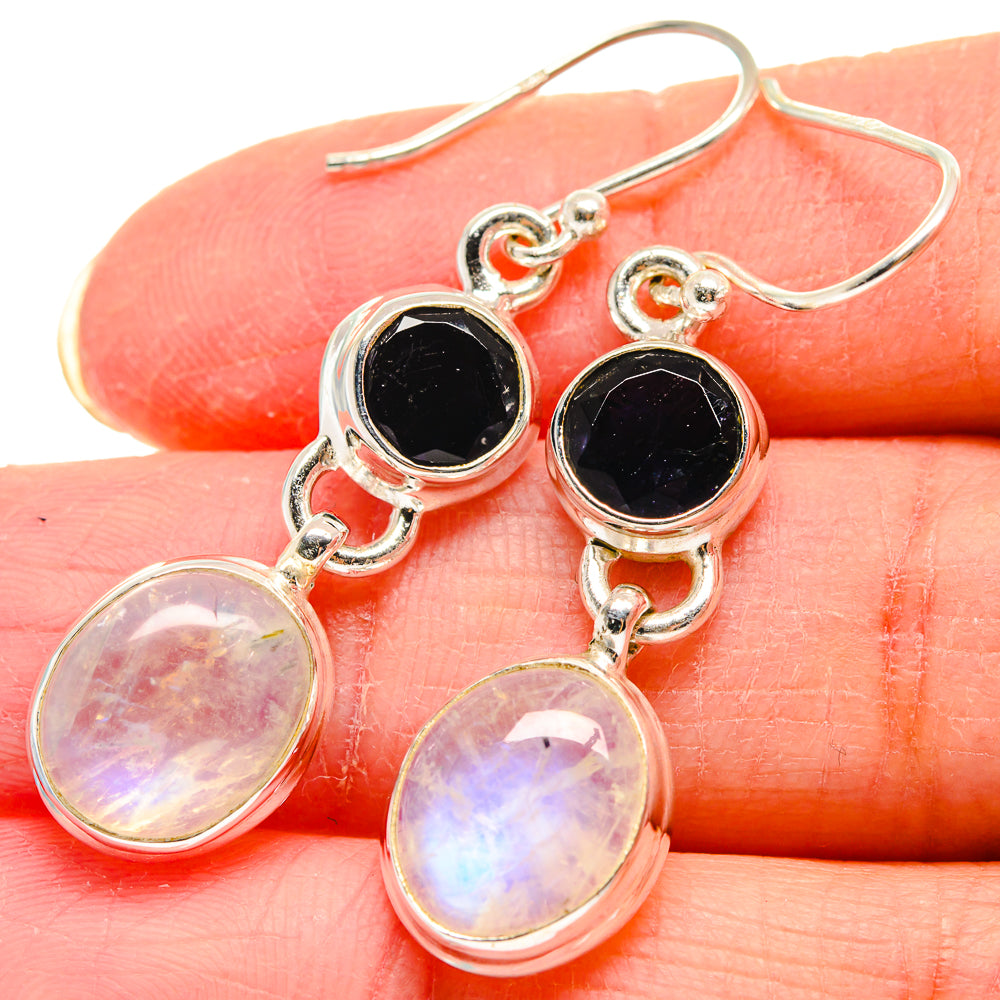 Rainbow Moonstone Earrings handcrafted by Ana Silver Co - EARR423920