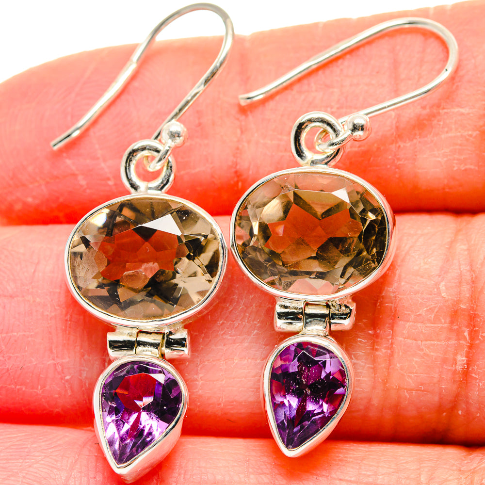 Smoky Quartz Earrings handcrafted by Ana Silver Co - EARR423929