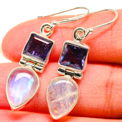 Rainbow Moonstone Earrings handcrafted by Ana Silver Co - EARR423930