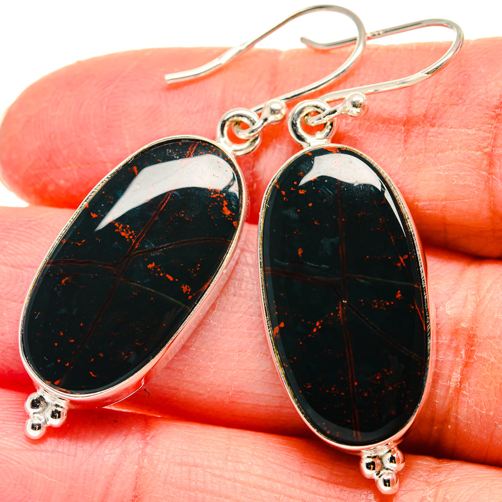 Bloodstone Earrings handcrafted by Ana Silver Co - EARR423931