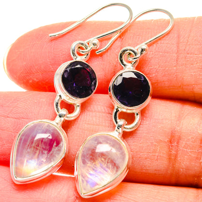 Rainbow Moonstone Earrings handcrafted by Ana Silver Co - EARR423935